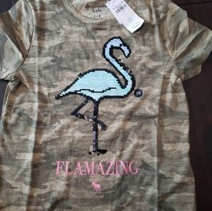 Girls abercrombie sequin tshirt